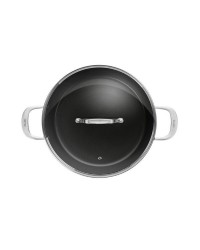 Guisera Aluminio Fundido Con Tapa Titan 32 Cm, Fondo Especial Induccion, Asas Inox Remachadas Ibili 465432
