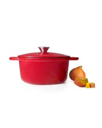 Cocotte Hierro Fundido Redonda Roja 24X11,50 Cm, Especial Induccion Ibili 725924R