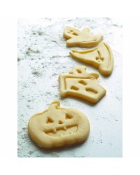 Caja de 6 uds de Cortapastas Con Expulsor Halloween 4 Pcs Ibili 733000