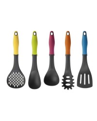 Set 6 Utensilios+Soporte Colorful Nylon  Ibili 740500